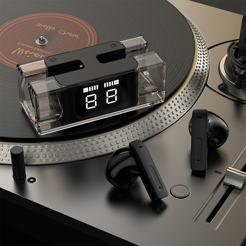 Tai nghe không dây HdoorLink Bluetooth 5.3 TWS Transparent True Stereo Noise Reduction Tai nghe trong tai với micrô