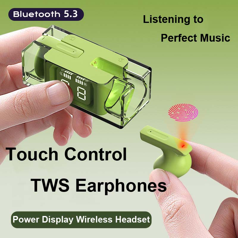Tai nghe không dây HdoorLink Bluetooth 5.3 TWS Transparent True Stereo Noise Reduction Tai nghe trong tai với micrô