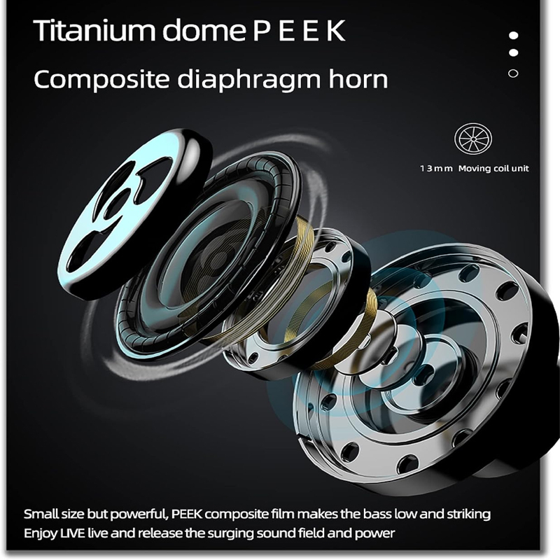 Tai nghe không dây HdoorLink Bluetooth 5.3 TWS Transparent True Stereo Noise Reduction Tai nghe trong tai với micrô