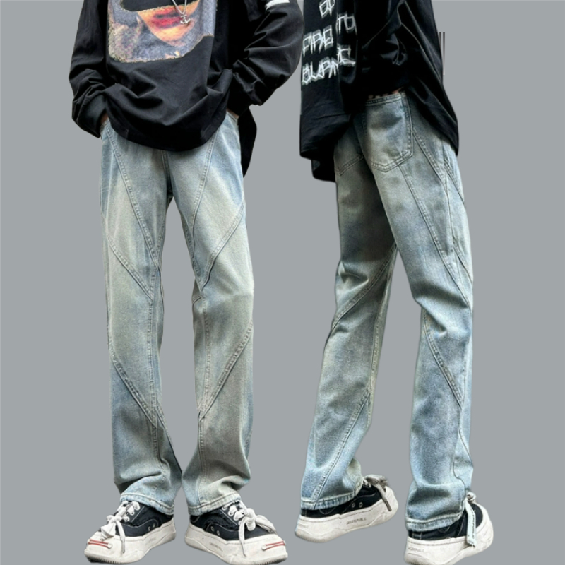 Quần Jean Ống Suông nam Rộng Thời Trang Hàn Quốc quần jean dài nam hiphop retro quần bò dài nam oversize from rộng quần jean ống rộng nam