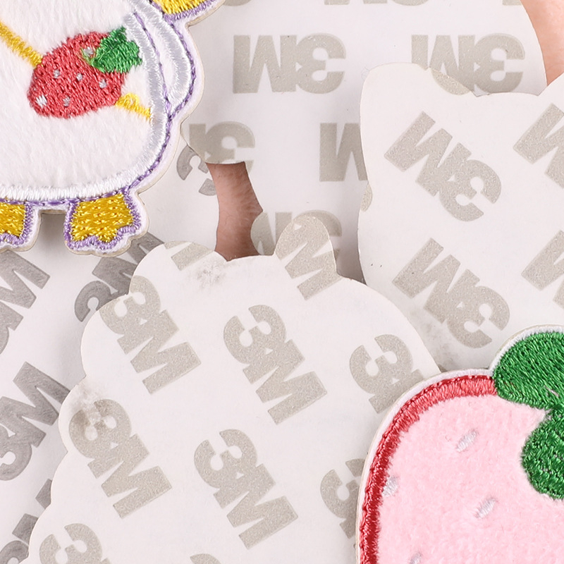 Plush cartoon animal patch bản vá thêu cho quần áo self-adheisve stickers rabbit bears fruits patch trên quần áo phù hiệu diy stripe