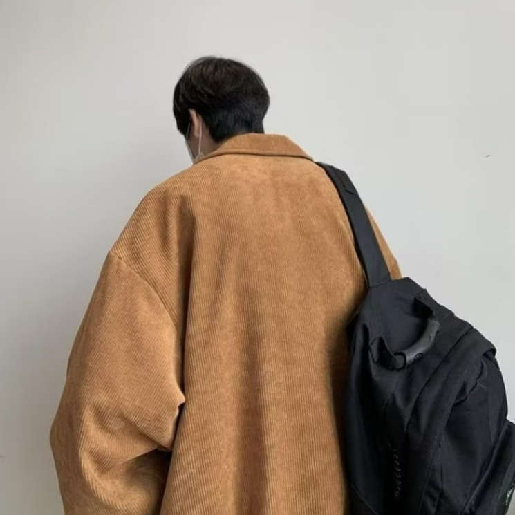 Áo khoác hợp thời trang thêu vải nhung phiên bản hàn quốc mới của áo khoác thời trang rộng thùng thình áo khoác rộng rãi và thoải mái cá nhân hóa unisex