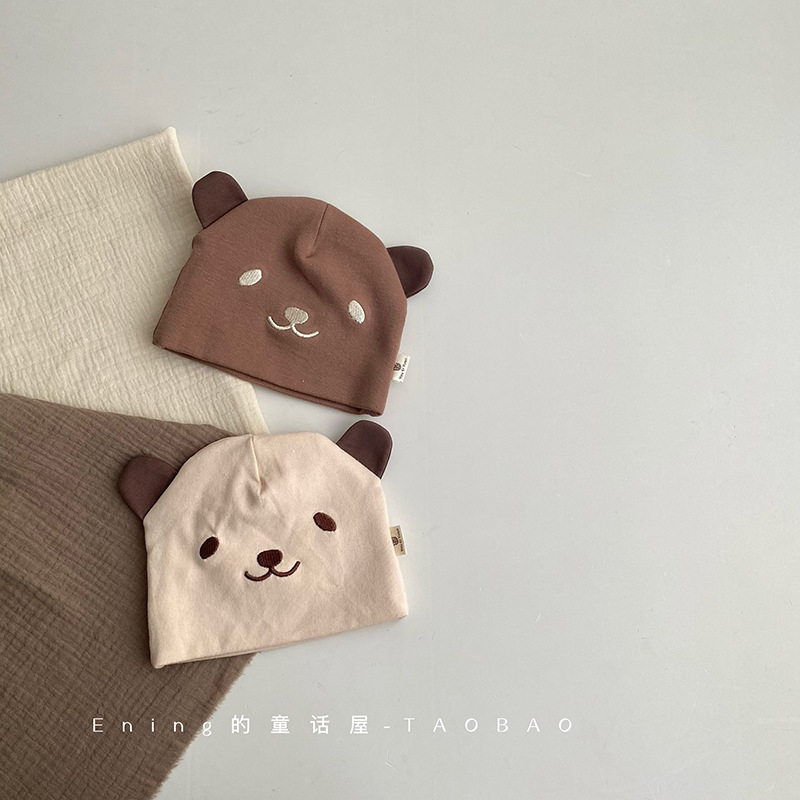 Mũ đội đầu cho bé mùa xuân thu siêu dễ thương dễ thương gấu om mũ cửa cho bé sơ sinh đi chơi mũ chống gió cho bé mùa thu