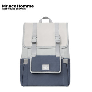 Mr. ace Homme 2165 Túi đi học dòng màu xanh tro dành cho nữ học sinh trung học, tương phản màu sắc, ba lô đa năng, đi lại giải trí, ba lô sức chứa cao