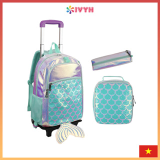  IvyH Balo Kéo Cho Bé Tiểu Học Ba Lô Lăn Cho Trẻ Em Balo Kéo Đi Học Cặp Học Sinh Ba Lô Có Bánh Xe Kèm Túi Trưa Và Hộp Bút Ba Lô Xe Đẩy Dành Cho Học Sinh Tiểu Học Nam Nữ 