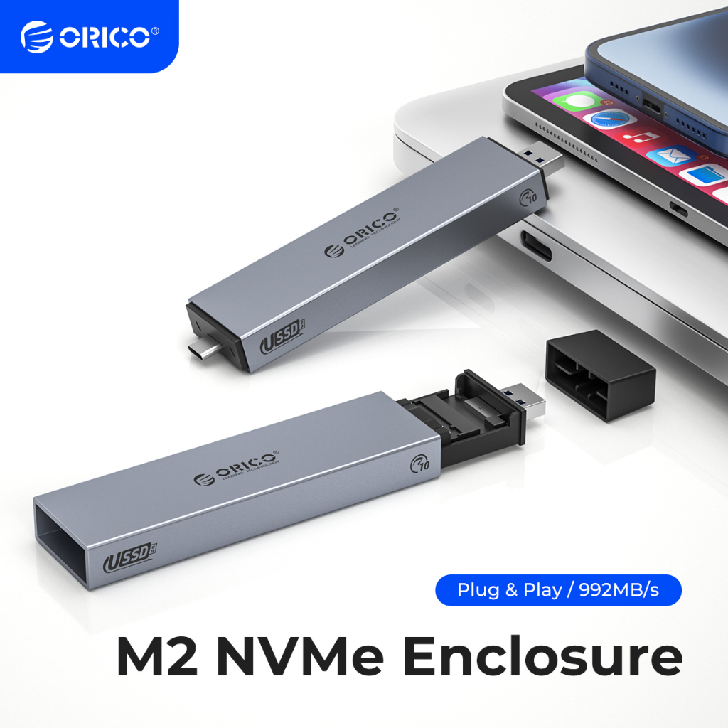 Ổ Cứng SSD ORICO M.2 NVMe SSD 2 Trong 1 USB A Type-C M.2 SSD Hỗ Trợ M2 NVMe M Key SATA NGFF M & B Key SSD (M2PJN-C3)