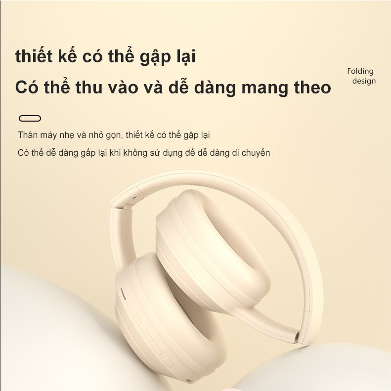 Tai nghe chụp tai SPRISE DR58 Bluetooth với âm trầm mạnh tích hợp micro thời lượng pin 12 tiếng chất lượng cao