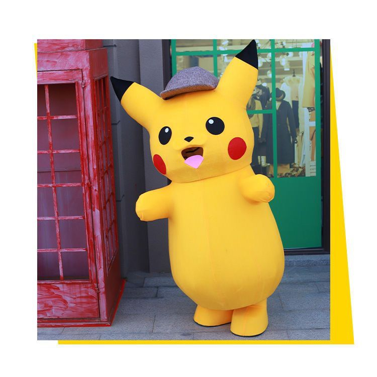 Hanlu pikachu doll trang phục phim hoạt hình cos đạo cụ biểu diễn hoạt động quảng cáo dễ thương tờ rơi