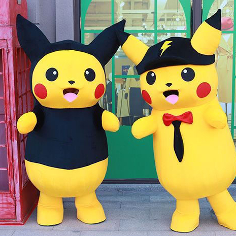 Hanlu pikachu doll trang phục phim hoạt hình cos đạo cụ biểu diễn hoạt động quảng cáo dễ thương tờ rơi