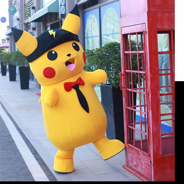 Hanlu pikachu doll trang phục phim hoạt hình cos đạo cụ biểu diễn hoạt động quảng cáo dễ thương tờ rơi