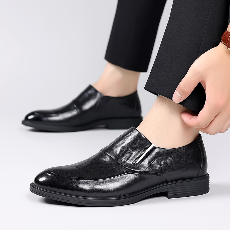 Slip on nam giày da thật thời trang nam da đen giày chính thức 2023 loafer