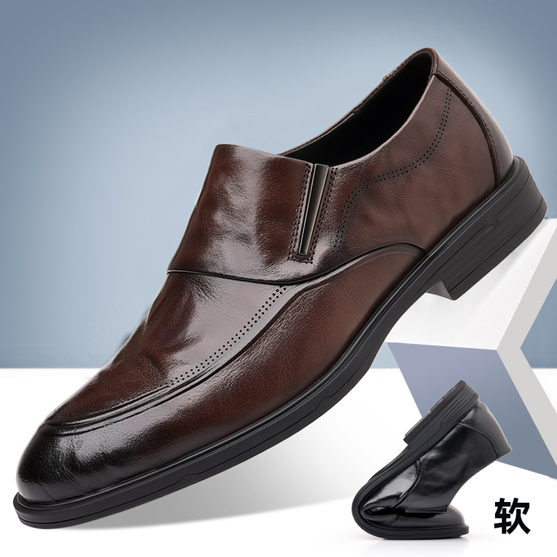 Slip on nam giày da thật thời trang nam da đen giày chính thức 2023 loafer