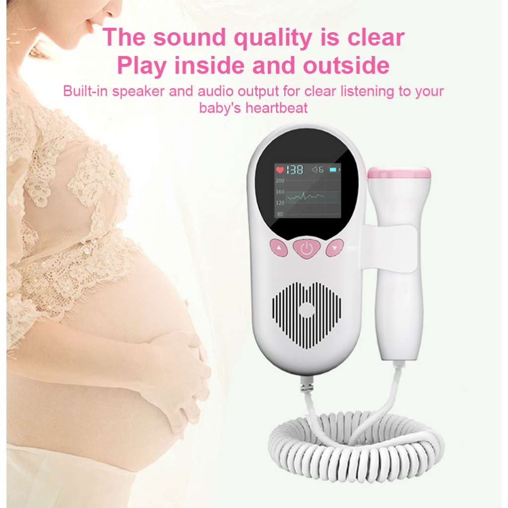 Máy dò siêu âm nhịp tim thai nhi insmart máy đo nhịp tim âm thanh cho bé màn hình hiển thị kỹ thuật số thông minh lcd không bức xạ