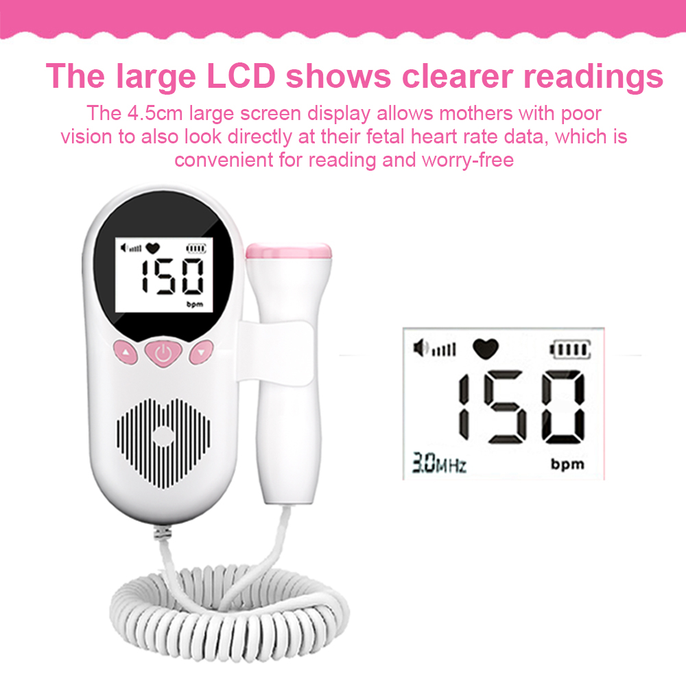 Máy dò siêu âm nhịp tim thai nhi insmart máy đo nhịp tim âm thanh cho bé màn hình hiển thị kỹ thuật số thông minh lcd không bức xạ