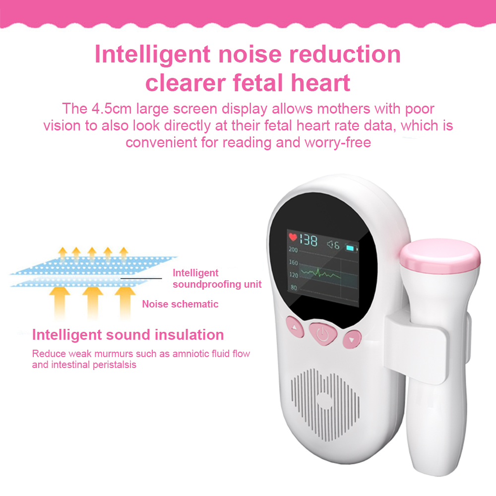 Máy dò siêu âm nhịp tim thai nhi insmart máy đo nhịp tim âm thanh cho bé màn hình hiển thị kỹ thuật số thông minh lcd không bức xạ