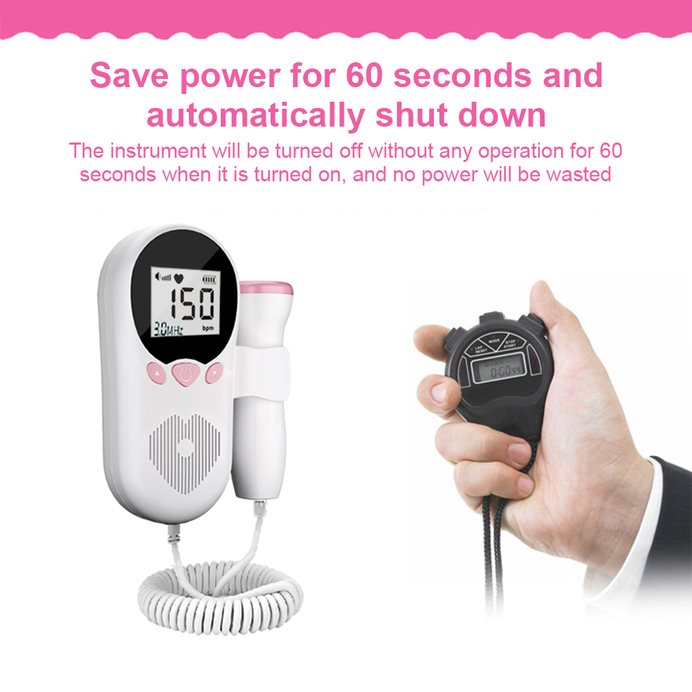 Máy dò siêu âm nhịp tim thai nhi insmart máy đo nhịp tim âm thanh cho bé màn hình hiển thị kỹ thuật số thông minh lcd không bức xạ