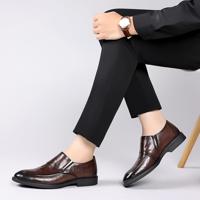Slip on nam giày da thật thời trang nam da đen giày chính thức 2023 loafer