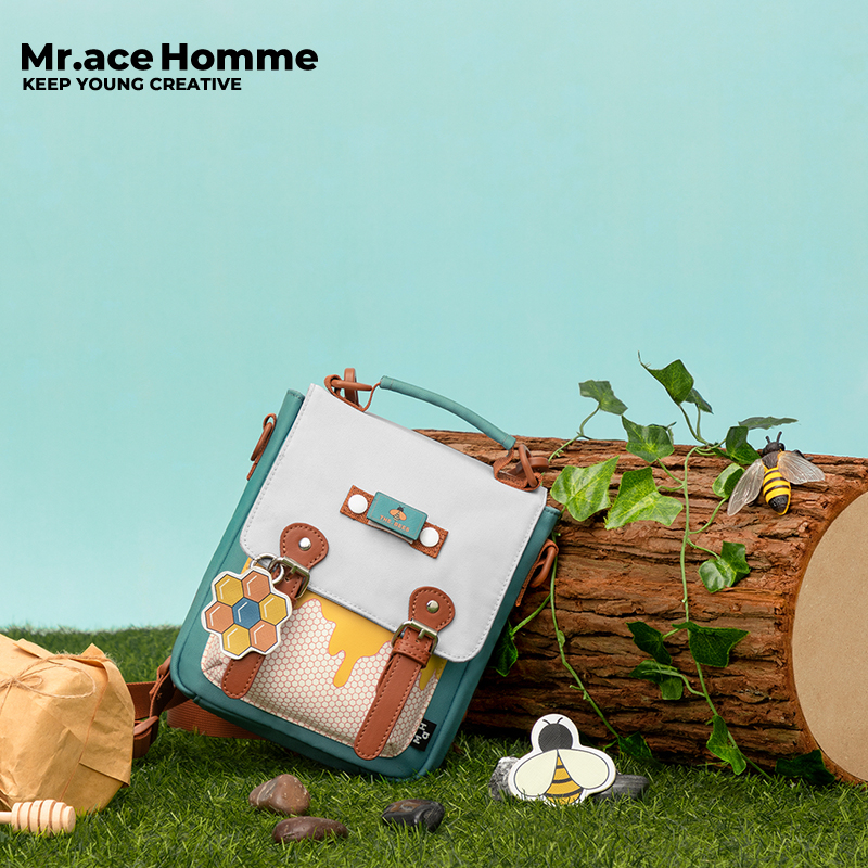 Mr. ace Homme Túi Xách Đeo Vai ĐựngThoại Họa Tiết Chú Ong Dễ Thương Cho Nữ Túi đeo chéo