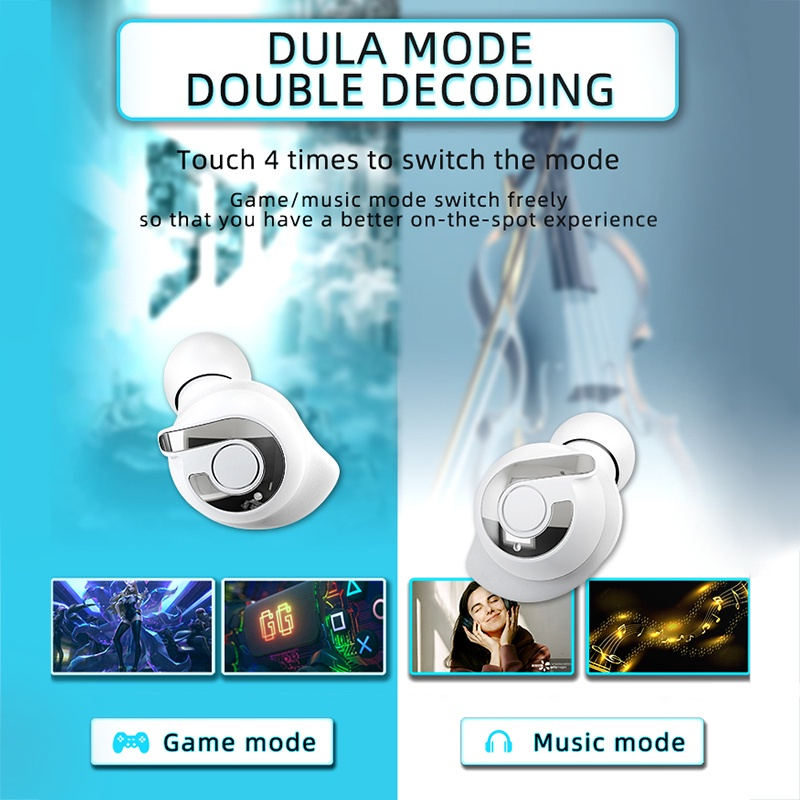 Tai Nghe Nhét Tai e89 bluetooth Không Dây Chống Ồn Có Đèn led Và mic Phong Cách retro