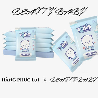 10 miếng khăn giấy ướt baby ten pieces of non-woven wet tissue paper