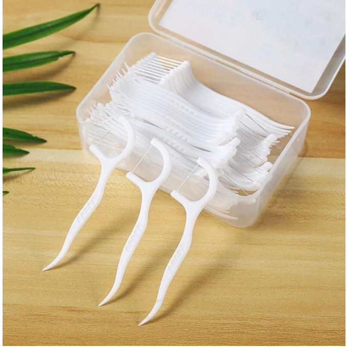 50 hộp tăm xỉa răng chỉ nha khoa mỏng làm sạch hình xăm không gian kẹo cao su chuyên dụng