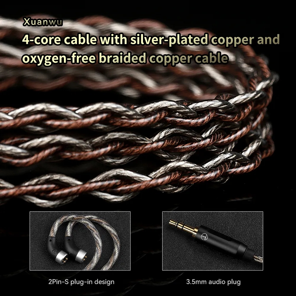 Trn xuanwu spd + ba in ear tai nghe lai planar in-ear màn hình iem hifi dj running tai nghe thể thao nút tai tai nghe tai nghe mt3