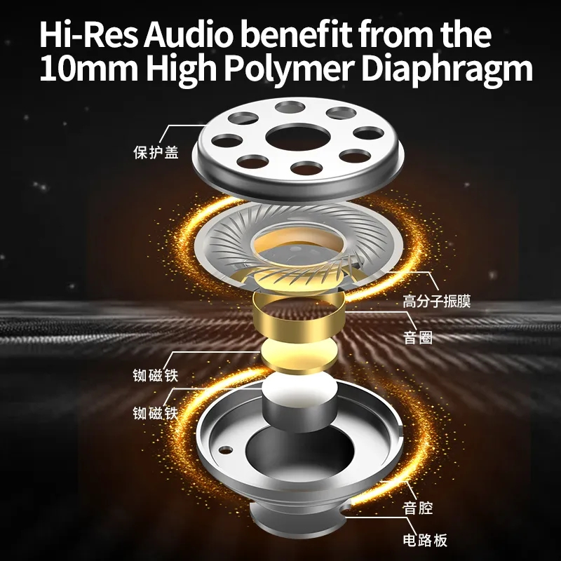 Cca cra in ear tai nghe hifi màn hình màng ngăn polymer cao tai nghe noice cancelling sport gamer earbuds tai nghe nra zex edx