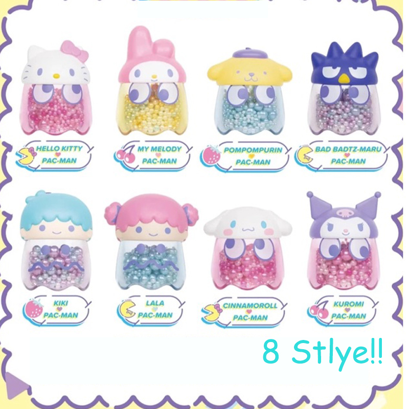 Sanrio pac-man blind box hình beanmen kawaii my melody kuromi cinnamoroll hình pvc gk tượng bí ẩn hộp bất ngờ gif
