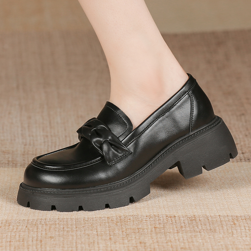 Giày lefu mới cho phụ nữ thời trang pháp giày mary jane đế dày cho phụ nữ giải trí và thoải mái phong cách anh giày da nhỏ cho phụ nữ 34-40