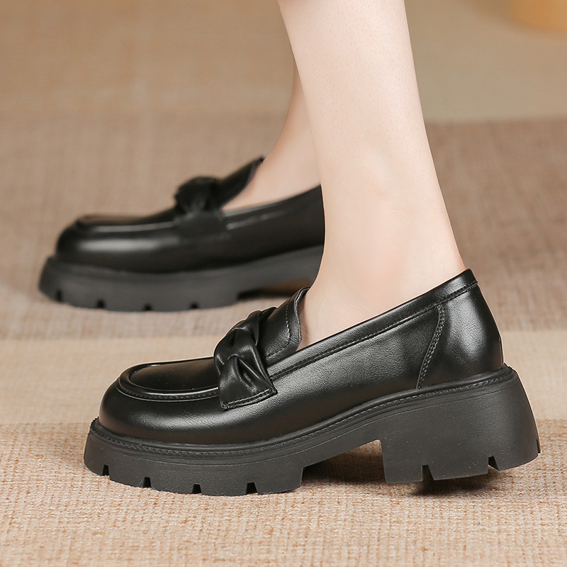 Giày lefu mới cho phụ nữ thời trang pháp giày mary jane đế dày cho phụ nữ giải trí và thoải mái phong cách anh giày da nhỏ cho phụ nữ 34-40