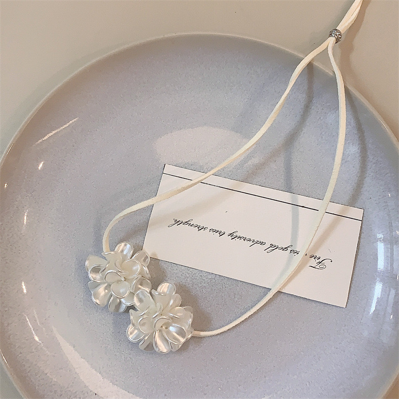 Có thể điều chỉnh sweet flower choker dây đeo dài chuỗi cổ áo thời trang hoa nơ dây đeo vòng cổ