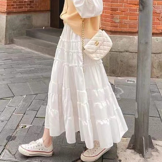 Chân Váy midi Lưng Cao Nhiều Tầng Thời Trang Hàn Quốc Cho Nữ
