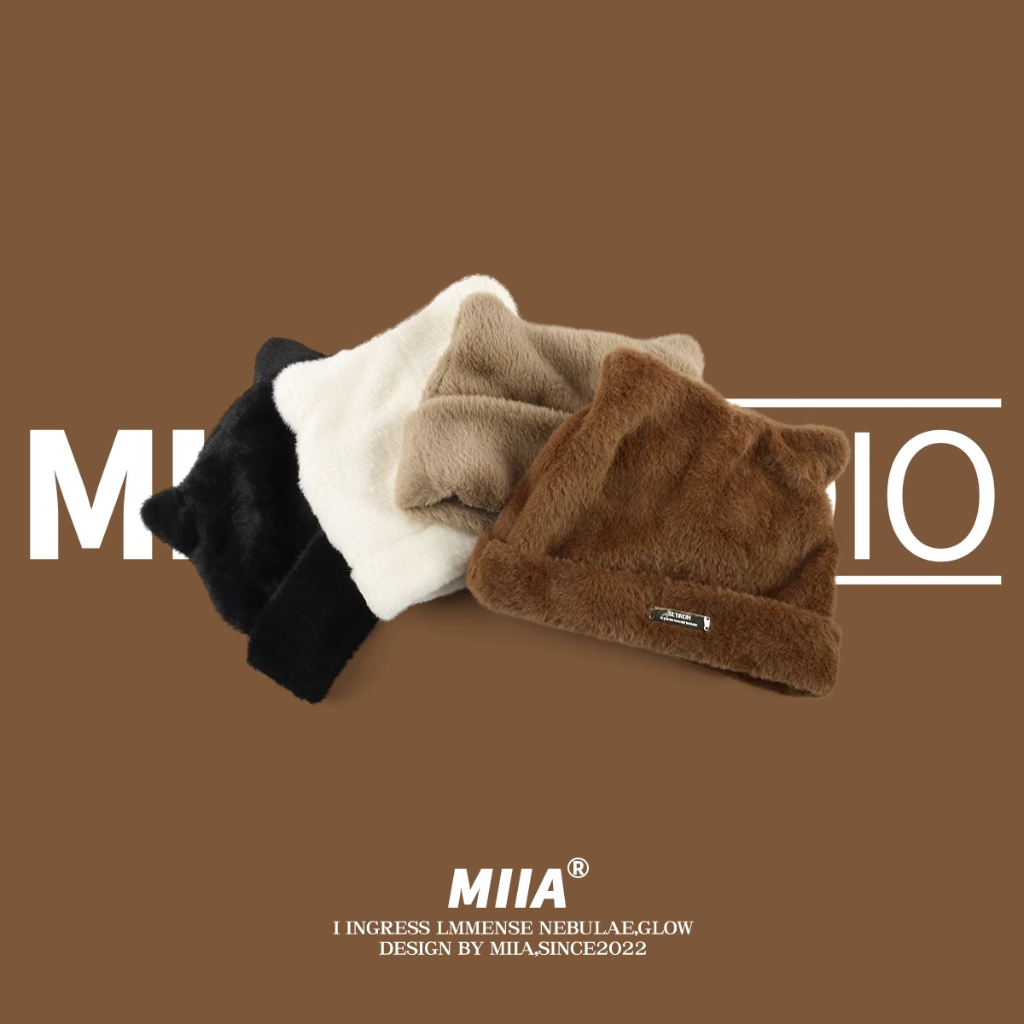 Mũ Len Dệt Kim Đính Tai Mèo Dễ Thương Phong Cách Hàn Quốc Cho Nữ