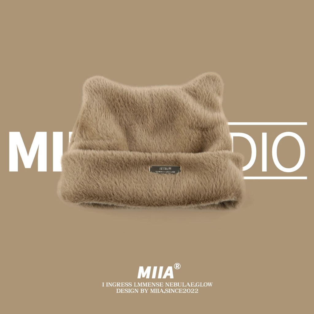 Mũ Len Dệt Kim Đính Tai Mèo Dễ Thương Phong Cách Hàn Quốc Cho Nữ