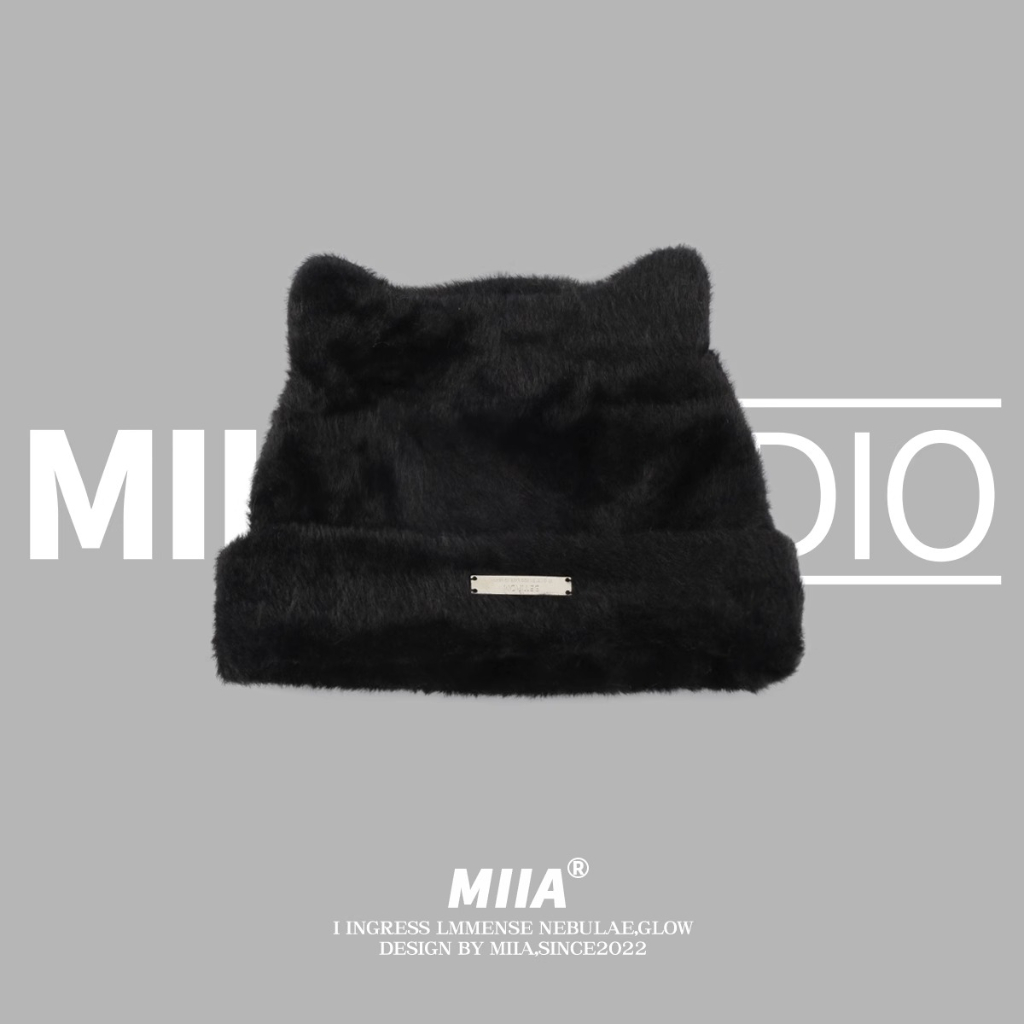 Mũ Len Dệt Kim Đính Tai Mèo Dễ Thương Phong Cách Hàn Quốc Cho Nữ