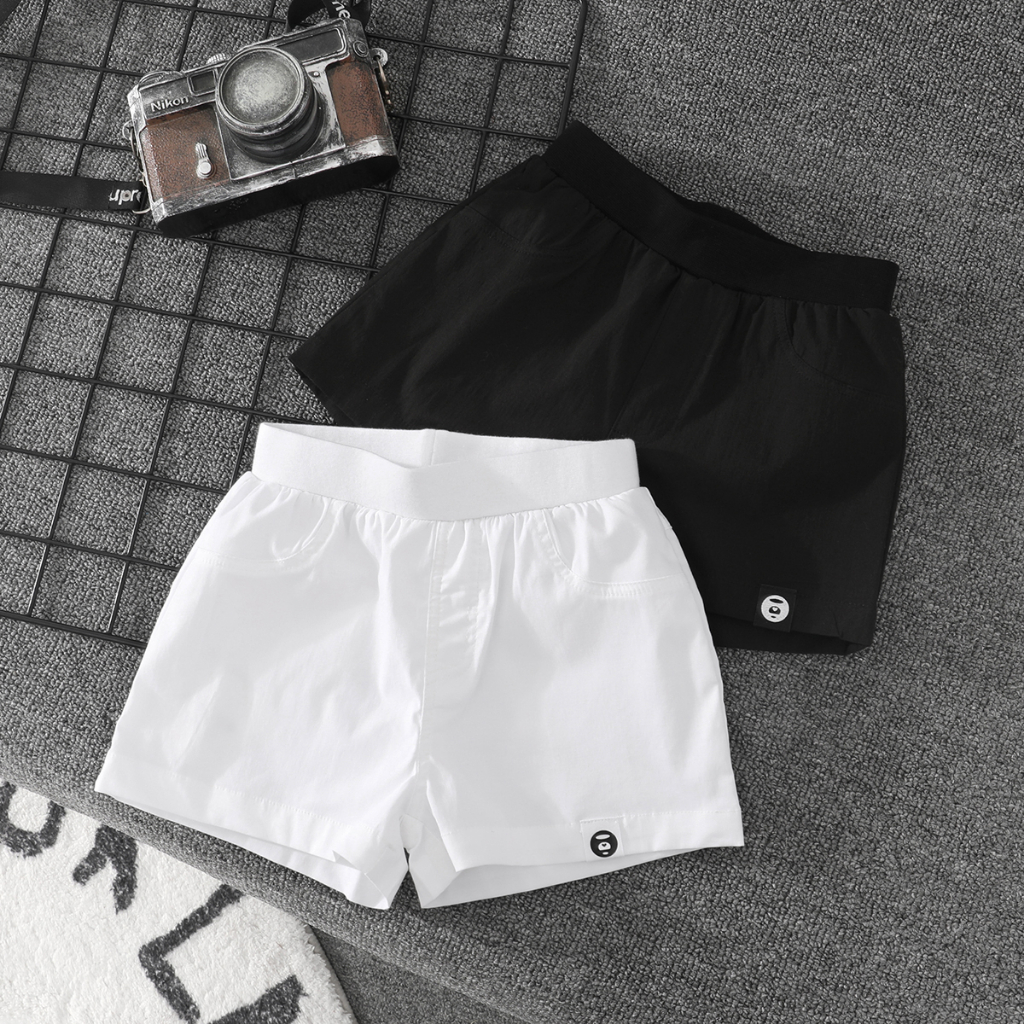 Quần short thời trang cotton trắng tinh khiết cho trẻ em