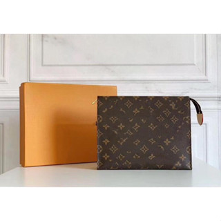 Thiết Kế Túi Ly Hợp Ví Nữ Luxurys Cổ Điển Dung Tích Lớn Nâu POUCH Túi Rửa 26 * 20 * 5cm