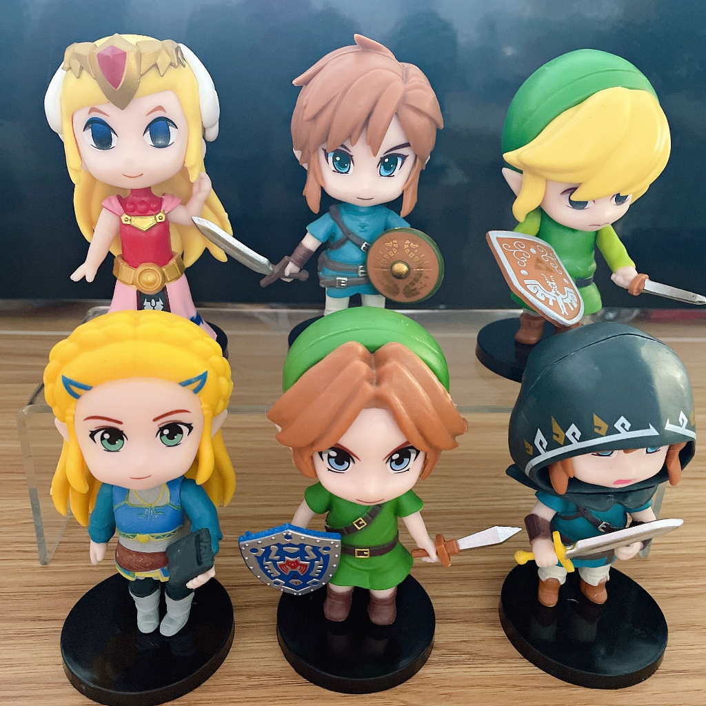 6 cái / bộ 10 cm the legend of zelda: spirit tracks figures toon link princess tetra q version pvc action figures đồ chơi mô hình