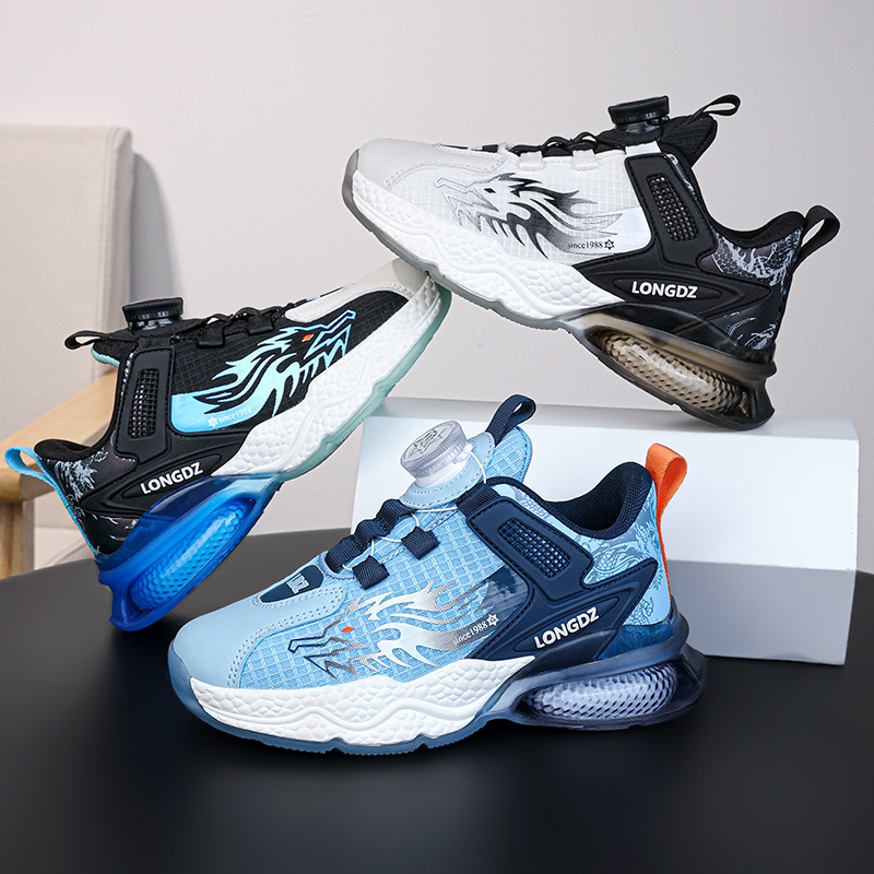 Kích thước: 28-39 giày bóng rổ cho trẻ em nút xoay dây giày giày bé trai giày thể thao trẻ em giày bóng rổ chuyên nghiệp cho trẻ em giày cao su cho trẻ em giày bé trai cho trẻ em bo