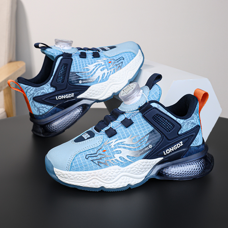 Kích thước: 28-39 giày bóng rổ cho trẻ em nút xoay dây giày giày bé trai giày thể thao trẻ em giày bóng rổ chuyên nghiệp cho trẻ em giày cao su cho trẻ em giày bé trai cho trẻ em bo