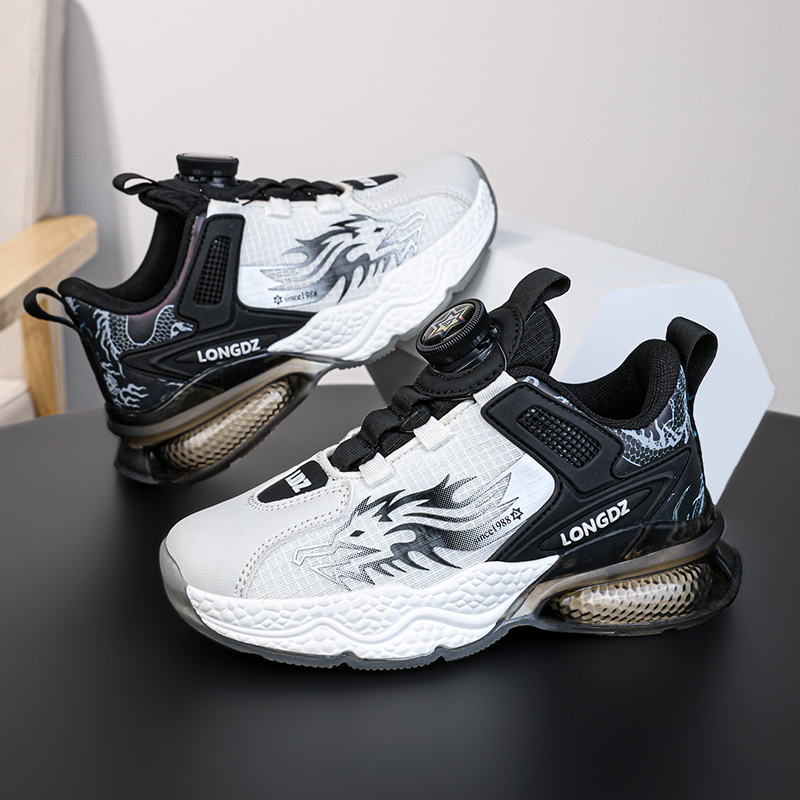 Kích thước: 28-39 giày bóng rổ cho trẻ em nút xoay dây giày giày bé trai giày thể thao trẻ em giày bóng rổ chuyên nghiệp cho trẻ em giày cao su cho trẻ em giày bé trai cho trẻ em bo