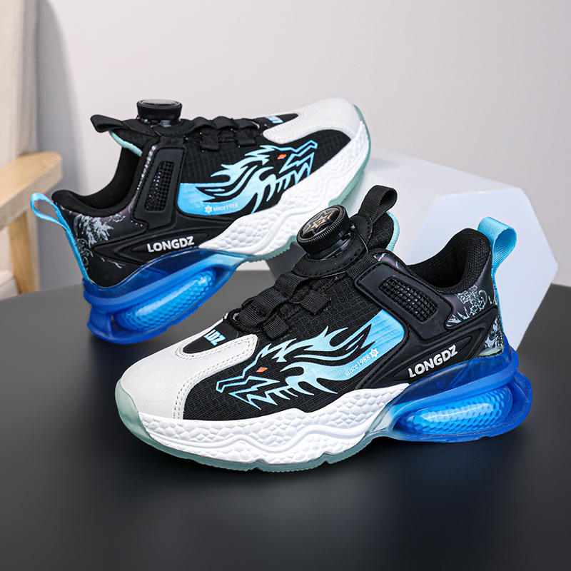 Kích thước: 28-39 giày bóng rổ cho trẻ em nút xoay dây giày giày bé trai giày thể thao trẻ em giày bóng rổ chuyên nghiệp cho trẻ em giày cao su cho trẻ em giày bé trai cho trẻ em bo