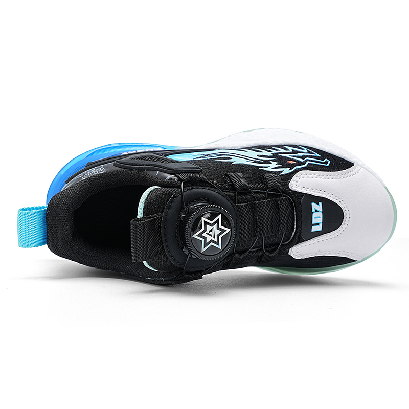 Kích thước: 28-39 giày bóng rổ cho trẻ em nút xoay dây giày giày bé trai giày thể thao trẻ em giày bóng rổ chuyên nghiệp cho trẻ em giày cao su cho trẻ em giày bé trai cho trẻ em bo