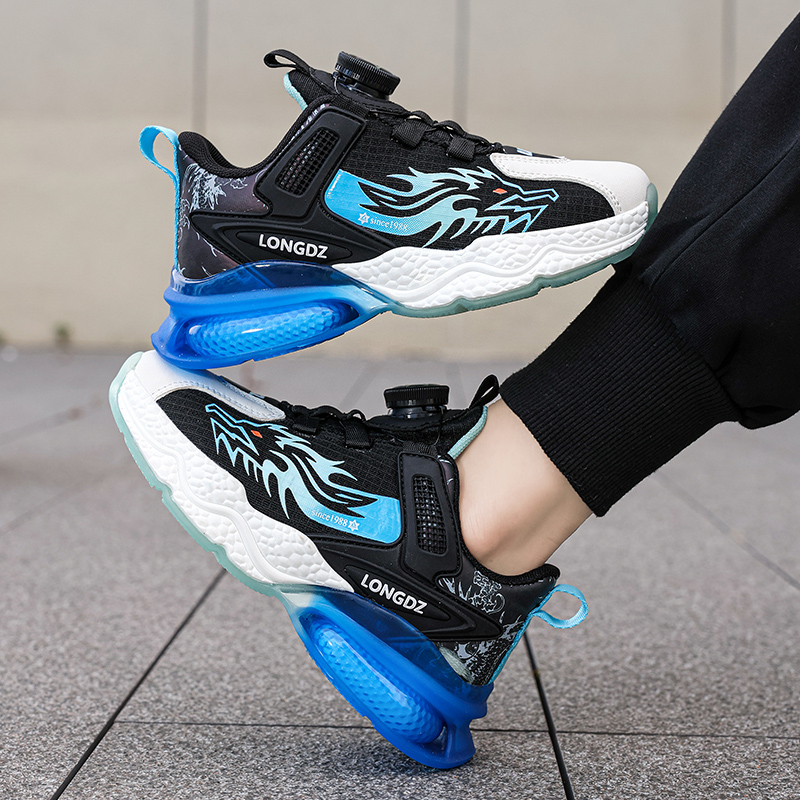 Kích thước: 28-39 giày bóng rổ cho trẻ em nút xoay dây giày giày bé trai giày thể thao trẻ em giày bóng rổ chuyên nghiệp cho trẻ em giày cao su cho trẻ em giày bé trai cho trẻ em bo