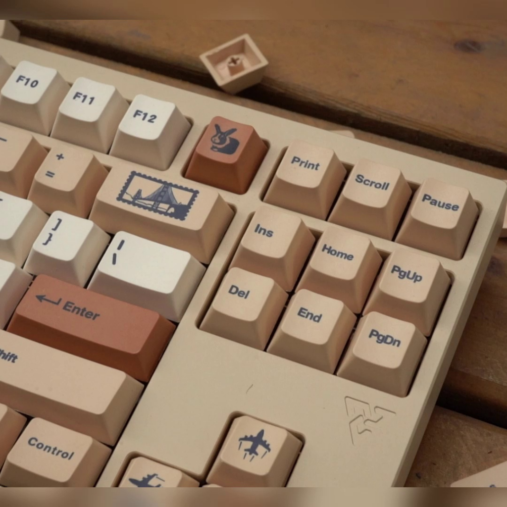 Retro stamp keycaps pbt dye-sub cherry profile keycap tùy chỉnh keycaps tương thích với công tắc cherry gateron mx