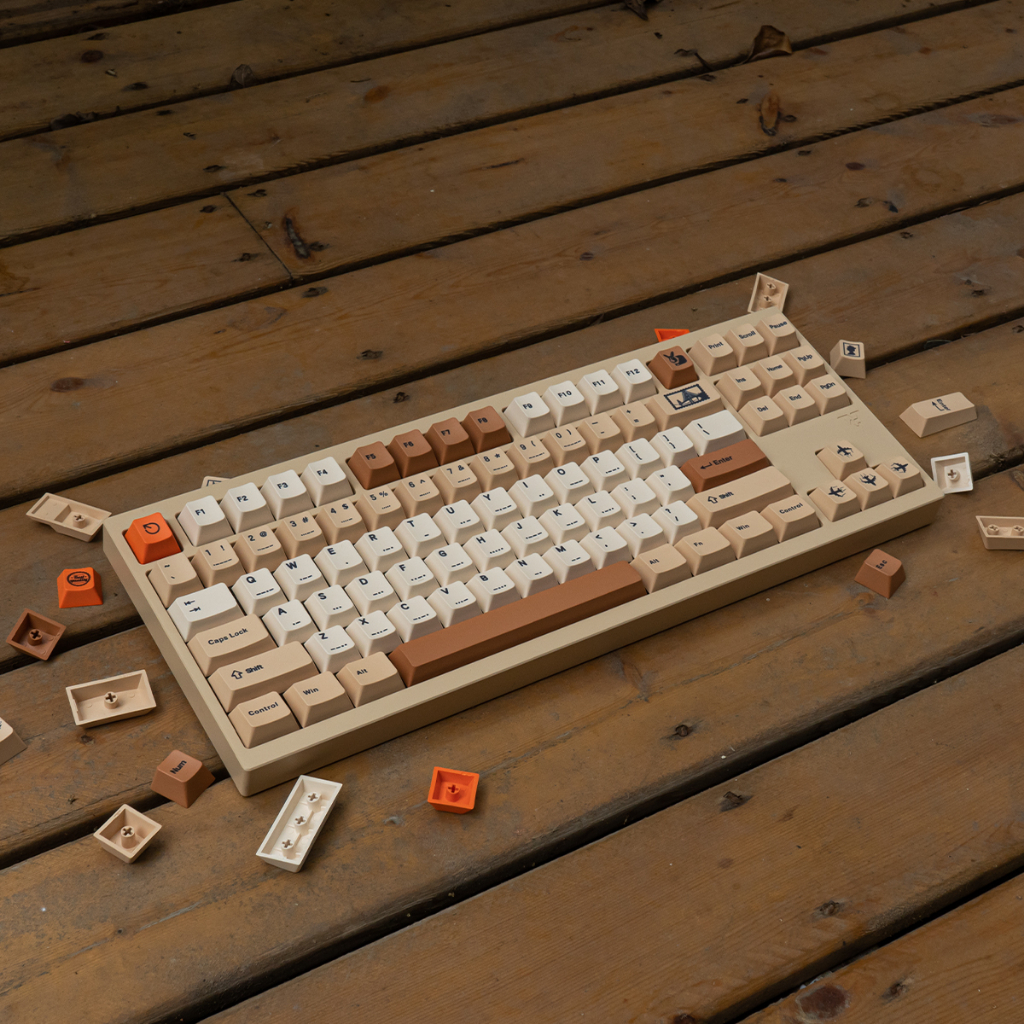 Retro stamp keycaps pbt dye-sub cherry profile keycap tùy chỉnh keycaps tương thích với công tắc cherry gateron mx