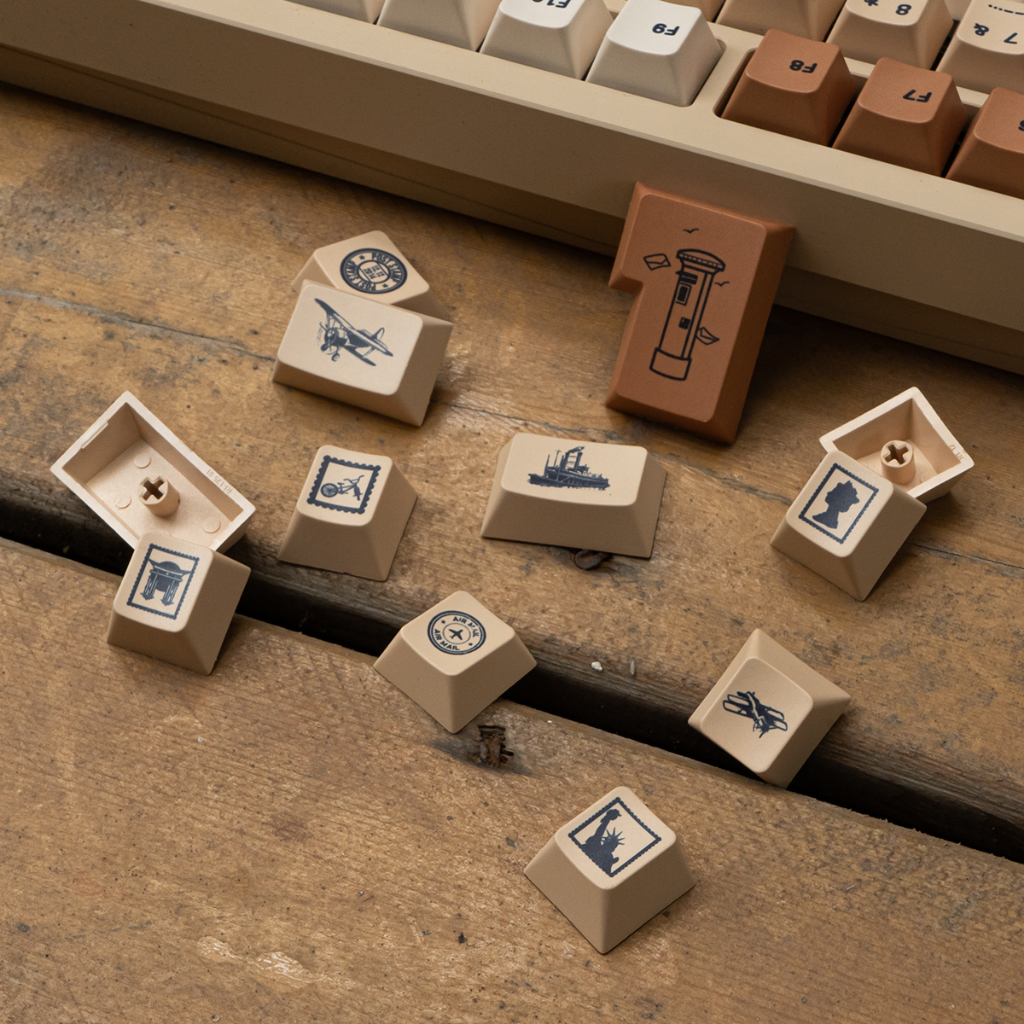 Retro stamp keycaps pbt dye-sub cherry profile keycap tùy chỉnh keycaps tương thích với công tắc cherry gateron mx