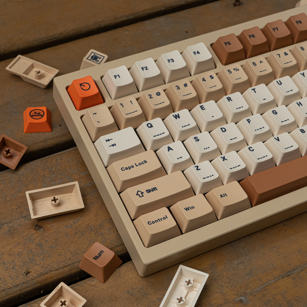 Retro stamp keycaps pbt dye-sub cherry profile keycap tùy chỉnh keycaps tương thích với công tắc cherry gateron mx