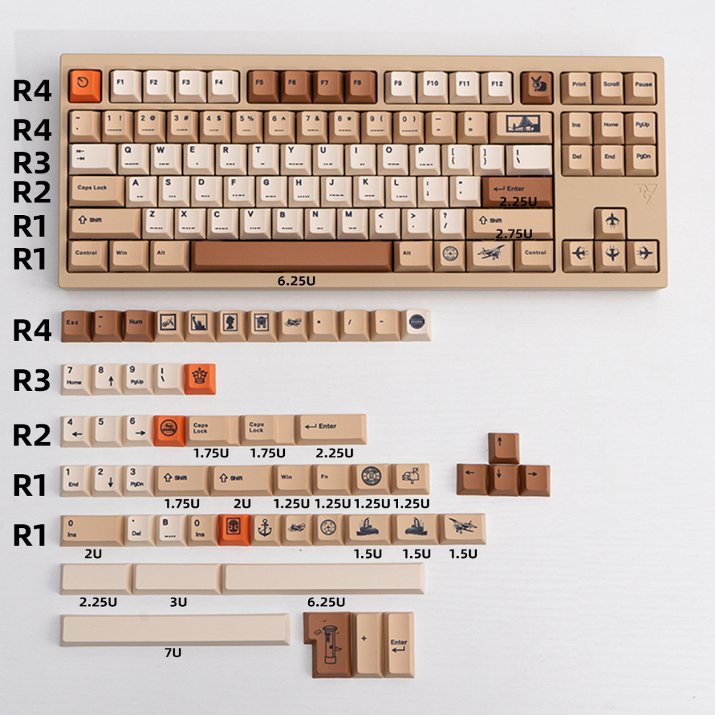 Retro stamp keycaps pbt dye-sub cherry profile keycap tùy chỉnh keycaps tương thích với công tắc cherry gateron mx