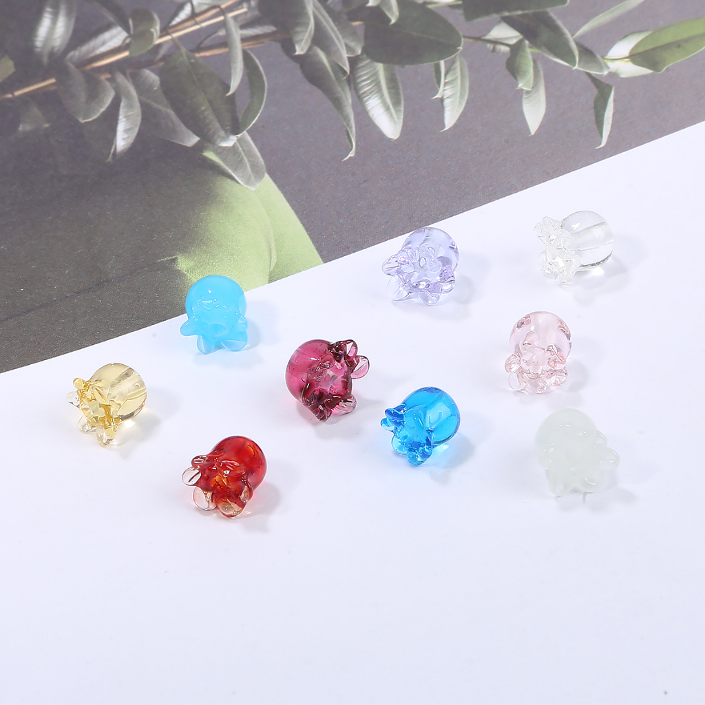 Beadia 8 * 10mm fower petals lampwork hạt mặt dây chuyền charm hạt thủy tinh tự làm vòng cổ cho đồ trang sức tự làm làm phụ kiện tóc